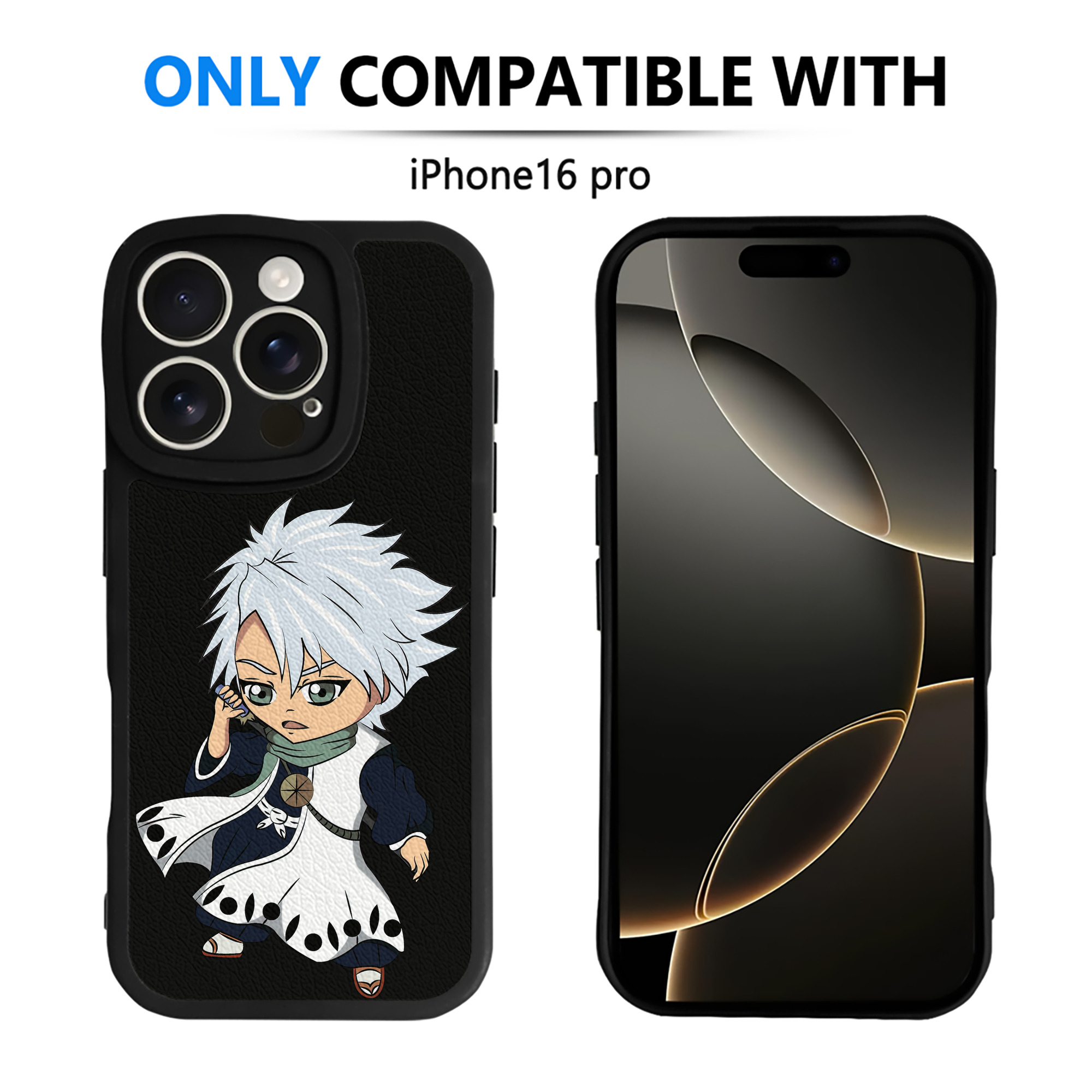 （画像用） ブリーチ 日番谷冬獅郎（ひつがや とうしろう） BLEACH Hitsugaya Toushirou 【iPhone 16シリーズ対応】シリコンスマホケース（レザー調） 材質：シリコン